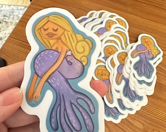 Girl in the Sea Sticker
