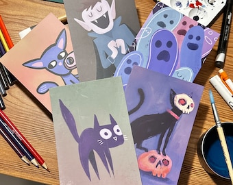 Spooky Halloween Postcard Print Set