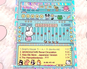 Winamp Sticker - Rainbow Shiny Holographic Retro Music Skin Player CuteAmp Windows