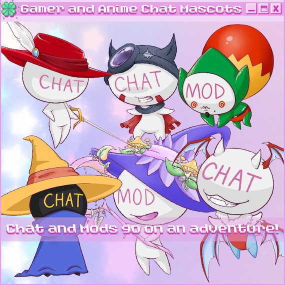 RPG Gamer Anime Stream Asset Pack – PNG Bundle for Twitch, Discord, YouTube – Cute & Funny Zelda and Final Fantasy Streamer Avatar Overlay