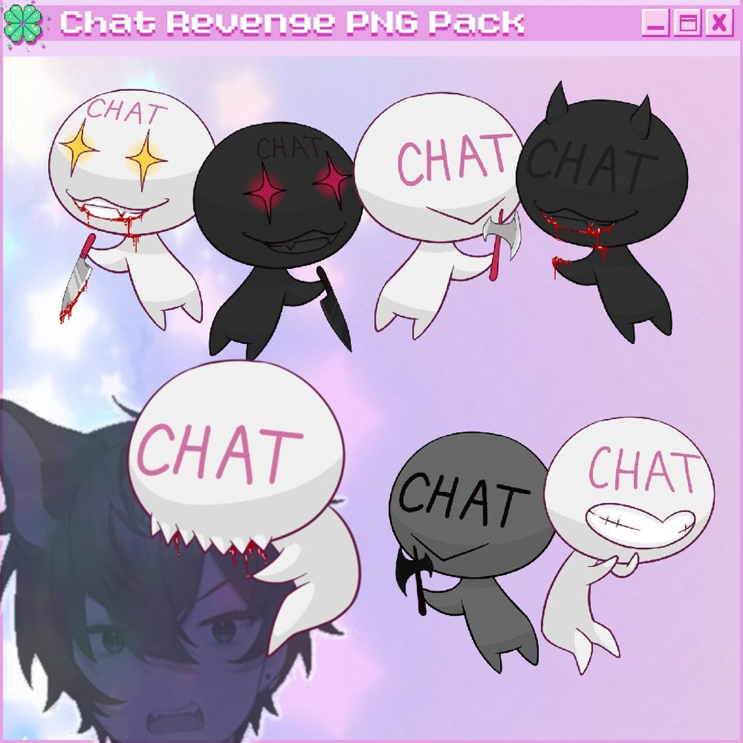 Stream Chat REVENGE Streamer Avatar PNG Mascot Bundle for Twitch or