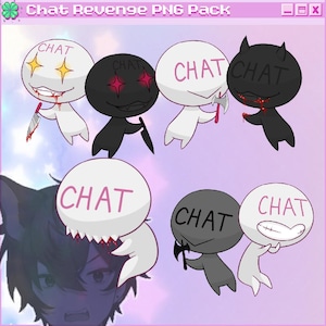 Stream Chat REVENGE - Pacote de mascote PNG de avatar de streamer para Twitch ou Discord Transmissão de jogos Sobreposições engraçadas Ícone de animal de estimação fofo