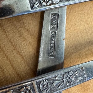 Vintage Imperial IIC Stainless Flatware Spoons - Set of 3 Floral Silverware - Korea
