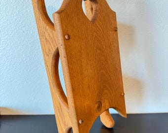 Trineo navideño vintage de madera hecho a mano, de roble macizo, con forma de corazón recortado, decoración rústica de granja.