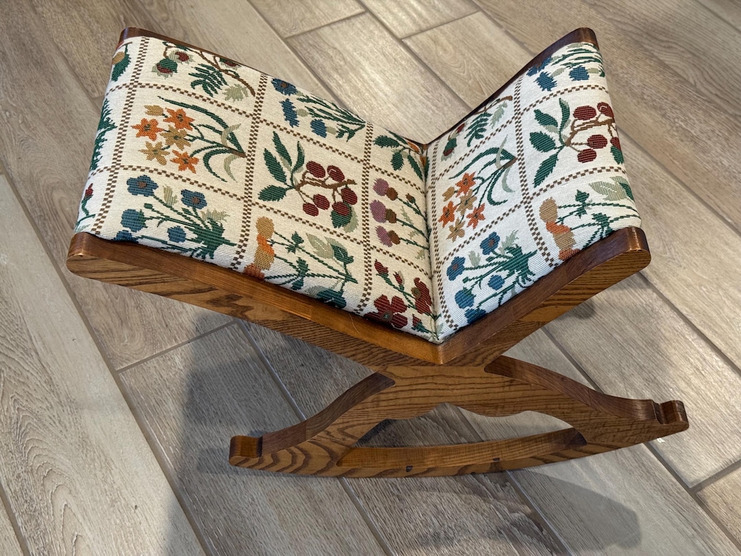 Gout Rocker Vintage Rocking Footstool / Gout Rocker Stool - Levenger W/ Berries ...