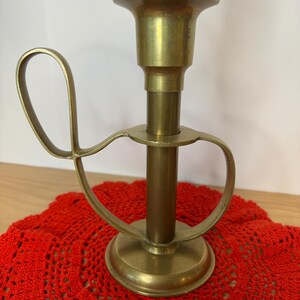 Vintage Solid Brass Chamberstick Candleholder - Fall / Thanksgiving / Christmas Decor -   Brass Candlestick - Heavy & Substantial