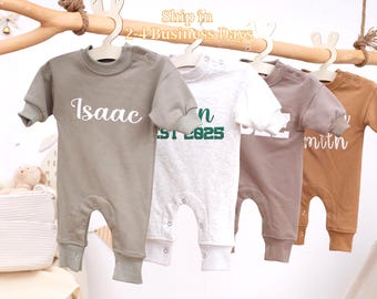 Custom Baby sweatshirt , Personalized Puff Girl Romper, Custom Name Romper, Minimalist baby Bodysuit,Baby Birthday Gift, Baby Shower Gift