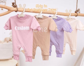 Custom Boy&Girl  Sweatshirt Bodysuit , Personalized Puff Girl Romper, Custom Name Romper, Minimalist baby Bodysuit, Baby Shower Gift