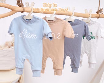 Custom Boy&Girl  Sweatshirt Bodysuit , Personalized Puff Girl Romper, Custom Name Romper, Minimalist baby Bodysuit, Baby Shower Gift