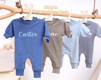 Puff Name Baby Boy Romper Sweatshirt, Personalized Bubble Baby Bodysuit, Baby Birthday Newborn Gift, Baby Shower Gift,Minimalist Baby Onesie