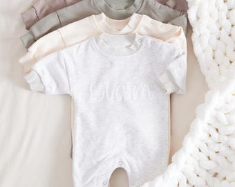 Custom Puff Name Baby Romper, Puff Letter Baby Sweatshirt, Baby Sweatshirt, Baby Sweatshirt Romper, Baby Birthday Gift, Baby Christmas Gift