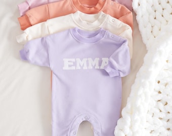 Custom Puff Name Baby Girl Bodysuit, Custom Baby Sweatshirt, Personalized Baby Romper, Baby Shower Gift, Birthday Gift Baby Christmas Gift