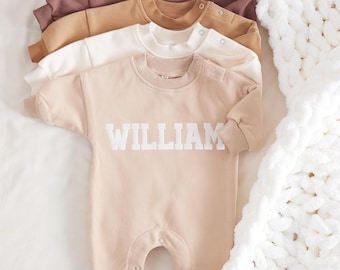 Personalized Puff Name Baby Sweatshirt Bodysuit, Custom Bubble Romper, Baby Birthday Newborn Gift, Baby Shower Gift,Baby Christmas Gift