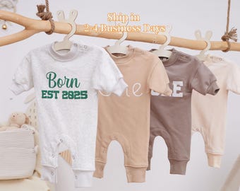 Custom Baby sweatshirt , Personalized Puff Girl Romper, Custom Name Romper, Minimalist baby Bodysuit,Baby Birthday Gift, Baby Shower Gift