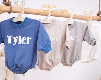 Custom  Baby Onesie, Personalized Boy&Girl Puff  Romper, Custom Name Romper, Minimalist  baby Bodysuit,Baby Birthday Gift, Baby Shower Gift