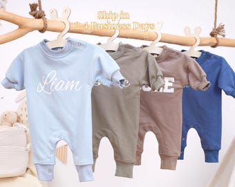 Puff Name Baby Boy Romper Sweatshirt, Personalized Bubble Baby Bodysuit, Baby Birthday Newborn Gift, Baby Shower Gift,Minimalist Baby Onesie