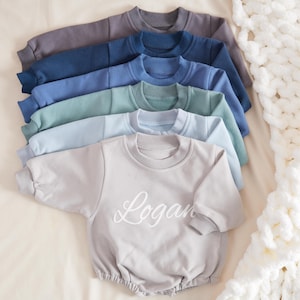 Custom Puff Name Baby Romper Sweatshirt, Personalized Bubble Baby Bodysuit, Baby Birthday Newborn Gift, Baby Shower Gift,Baby Christmas Gift