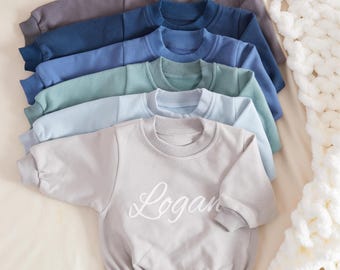 Personalized Puff Name Baby Sweatshirt Bodysuit, Custom Bubble Romper, Baby Birthday Newborn Gift, Baby Shower Gift,Baby Christmas Gift
