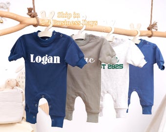 Custom Boy&Girl  Sweatshirt Bodysuit , Personalized Puff Girl Romper, Custom Name Romper, Minimalist baby Bodysuit, Baby Shower Gift