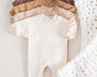 Personalized Puff Name Baby Sweatshirt Bodysuit, Custom Bubble Romper, Baby Birthday Newborn Gift, Baby Shower Gift,Baby Christmas Gift