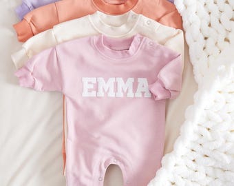 Custom Baby Sweatshirt Bodysuit with Puff Name , Personalized Bubble Romper, Baby Shower Gift, Baby Birthday Gift, Baby Christmas Gift