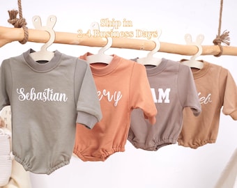 Custom  Baby Onesie, Personalized Boy&Girl Puff  Romper, Custom Name Romper, Minimalist  baby Bodysuit,Baby Birthday Gift, Baby Shower Gift