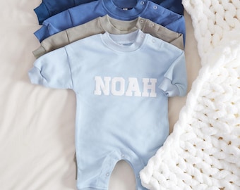 Puff Name Baby Boy Romper Sweatshirt, Personalized Bubble Baby Bodysuit, Baby Birthday Newborn Gift, Baby Shower Gift,Baby Christmas Gift