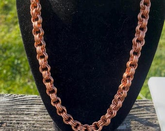 Heavy Pure Copper Chain Necklace | Bold Statement Jewelry | Handmade Unisex Copper Link Chain | Grounding Energy Wear