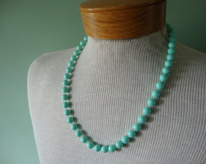 Vintage Necklace Tiffany Blue Costume Jewelry Large Round Etsy