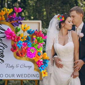 Wedding Welcome Sign With Flower box, Custom Flower Box Welcome Sign For Events, Unique Personalized Wedding Décor, Elegant Wedding Display