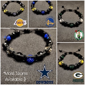 Sports Team Bracelet/Shamballa Bead Bracelet/Shamballa Bracelet/NBA Bracelet/NFL Bracelet/Macrame Bracelet/Unisex Bracelet/Men&#39;s Bracelet