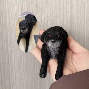 Custom Needle Felted Dog Figurine, Personalized Pet Memorial Sculpture, Easter Gift