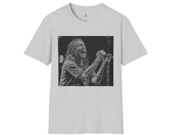 Rock Star Concert Unisex T-Shirt, Music Lover Tee, Graphic Band Shirt, Black and White Softstyle Tee, Festival Outfit