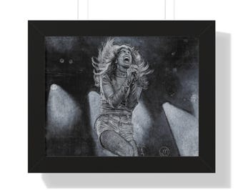 Rock Singer Concert Framed Poster, Music Wall Art, Band Performance Print, Gift for Music Lover, Home Decor