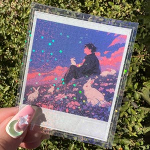Megumi Fushiguro Holographic Star Polaroid Sticker - for Laptops