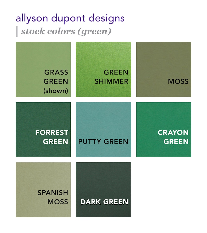 DIY Invitations Green Paper for Weddings /& Other Events 10 Sheets of Text Paper