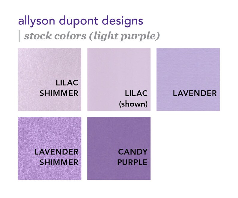 10 Sheets of Text Paper Paper for Weddings /& Other Events DIY Invitations Light Purple
