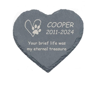 Personalized Pet Memorial Stone: Engraved Slate Garden Marker
