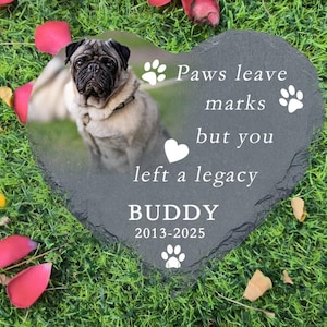 Personalized Pet Memorial Stone: Engraved Slate Garden Marker