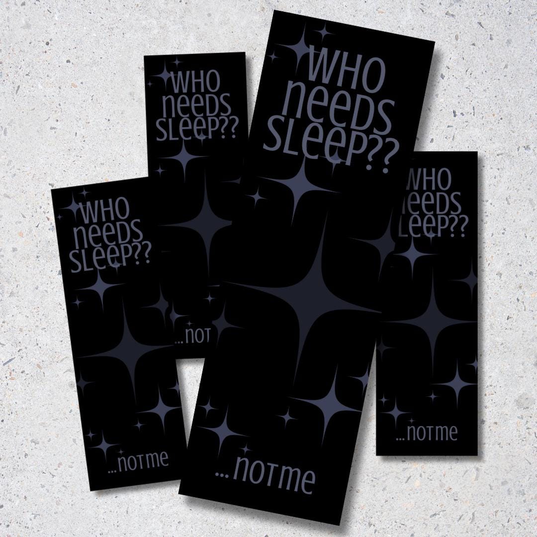 Printable Bookmark Who Needs Sleep - Etsy