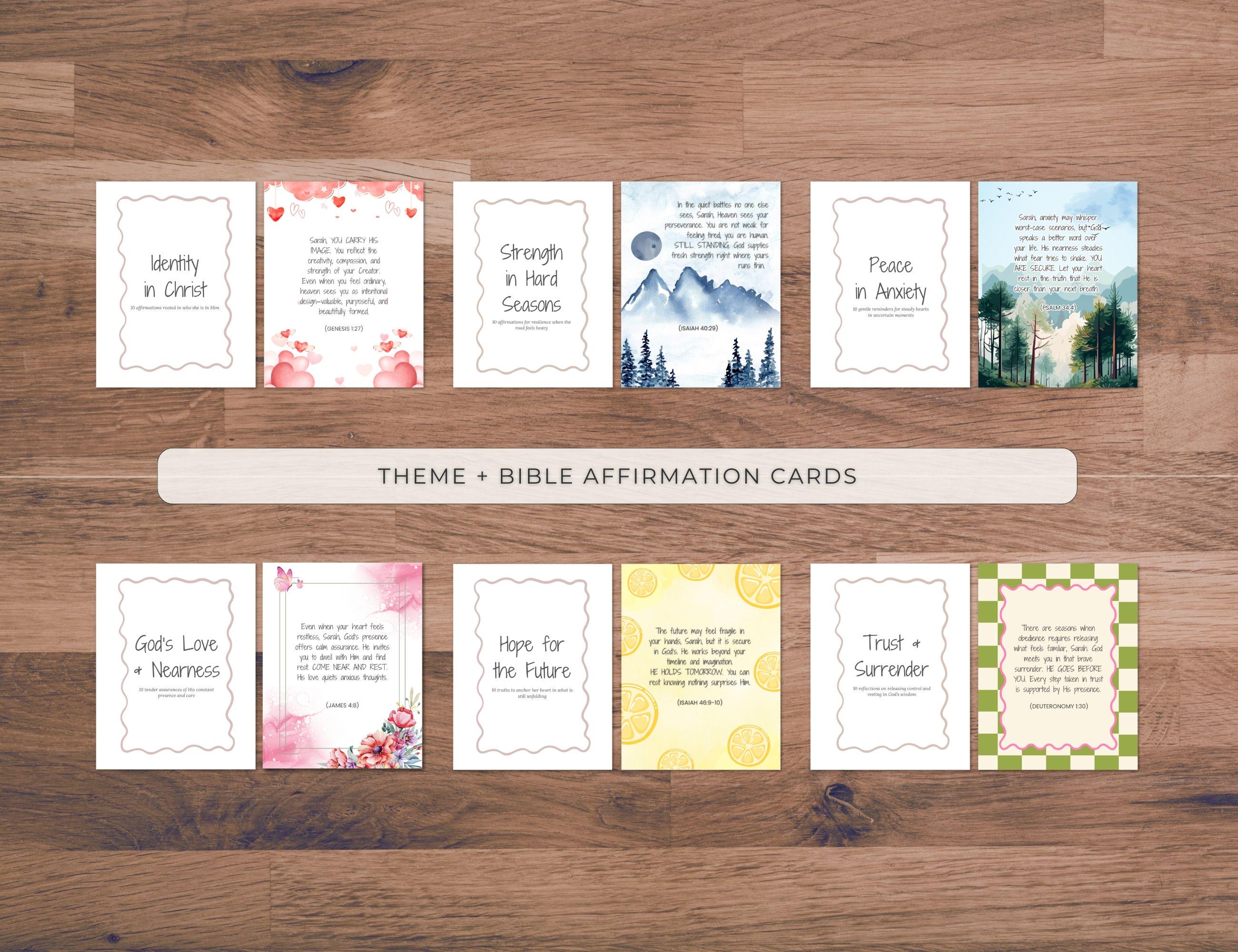 60 Personalized Scripture Cards, Custom Bible Affirmation Cards ...