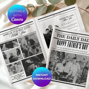 Canvaの父の日新聞テンプレート、妻からの父の日カードの印刷、夫への初めての父の日ギフトDIY、お父さんへのカード106