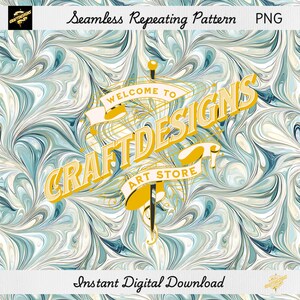 Abstract Swirl Seamless Pattern: Digital Paper Background (PNG)