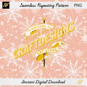 Motif flocon de neige sans couture : conception de tissu Winter Wonderland (téléchargement numérique PNG)