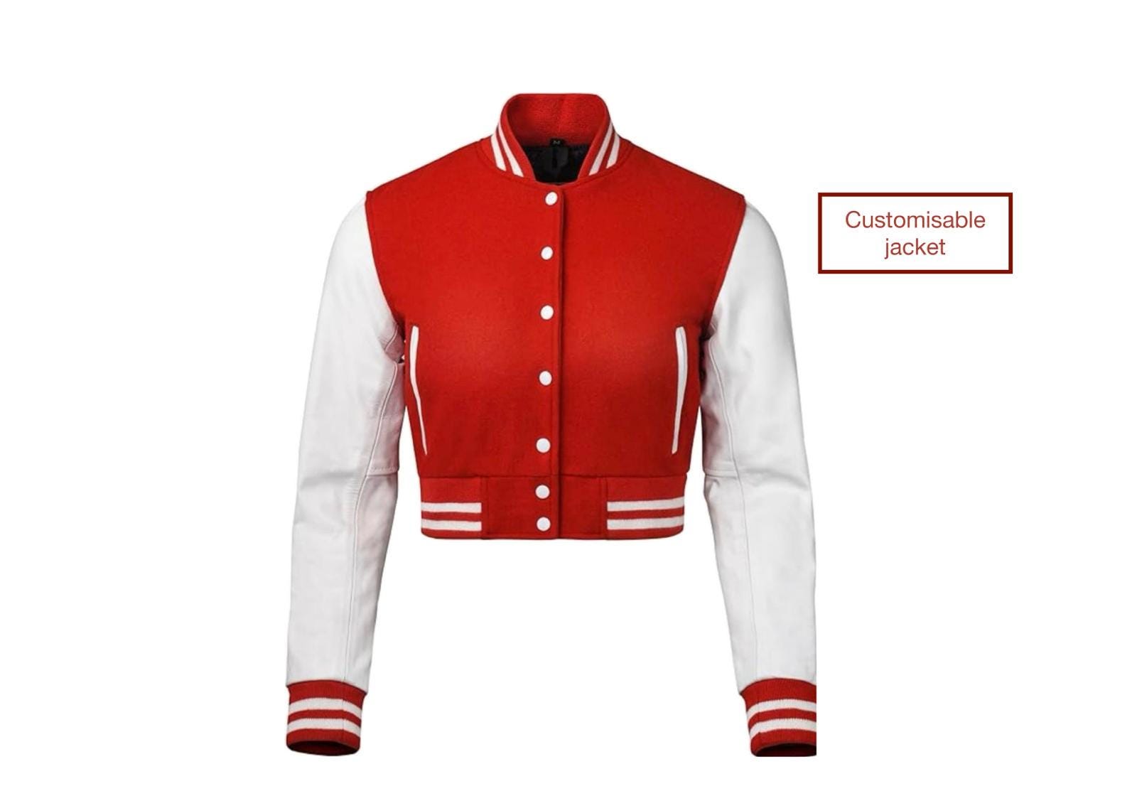 WOMEN CROPPED JACKET| Crop Varsity Jacket| Customizable WOMEN CROPPED JACKET| Crop Varsity Jacket| Customizable