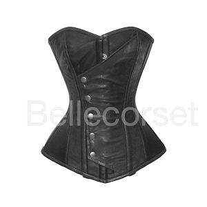 Leather corset, waist training steel boned corset heavy duty overbust corset women&#39;s tight lacing shaper corset