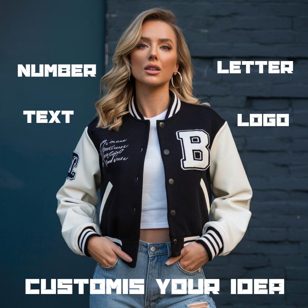 WOMEN CROPPED JACKET| Crop Varsity Jacket| Customizable