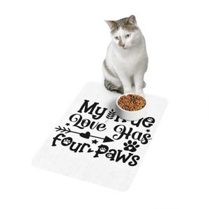 Waterproof Pet Food Mat - Stylish Dog & Cat Placemat, Gift for Pet Lovers, Non-Slip Backing