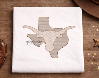 Texas Longhorn Embroidery Design Western Cow Bull Machine Embroidery File Digital Download