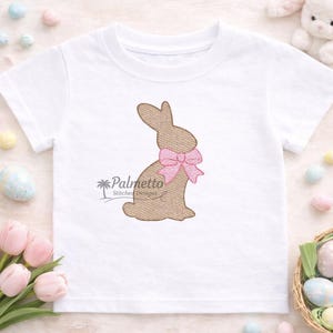 Easter Bunny Sketch Machine Embroidery Design | Chocolate Bunny with Bow